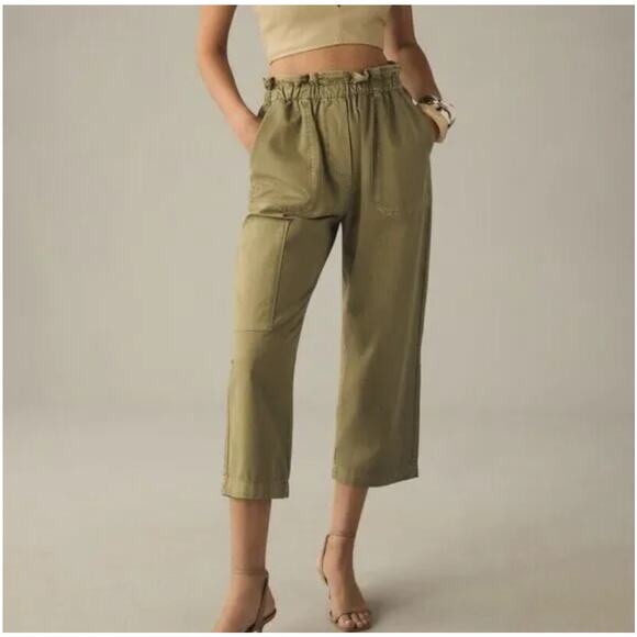 Anthropologie by Anthropologie Utility Cotton Pants in Sage Green - Size S - Picture 1 of 11